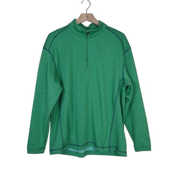Pebble Beach Performance Mens M Green 1/4 Zip Pullover - Picture 1 of 9